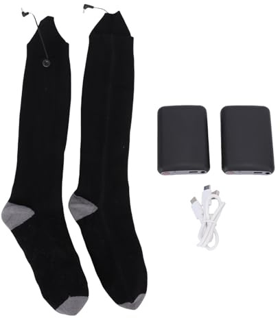 Calcetines calefactables para Hombres y Mujeres Calcetines térmicos con calefacción eléctrica Suela Completa Calefacción Superior 2 baterías de 5000 mAh 1 par Control de