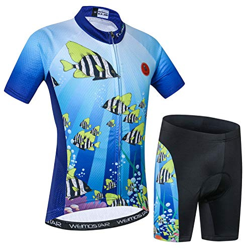 Cykeltröja set barn, cykel kortärmad t-shirt pojkar flickor tecknade toppar snabbtorkande S-XXL CD2010 S