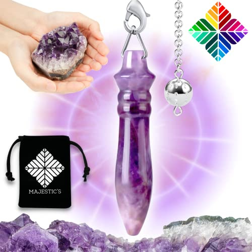 Pendule Egyptien THOT en AMETHYSTE - Pendule Divinatoire de Radiesthésie en Pierre Naturelle d'Améthyste [𝐆𝐀𝐑𝐀𝐍𝐓𝐈𝐄 𝐀 𝐕𝐈𝐄]