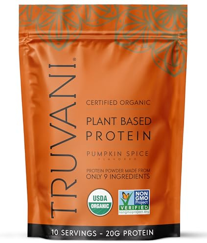 Truvani Organic Plant Based Protein Powder | Pumpkin Spice | 10 Servings
