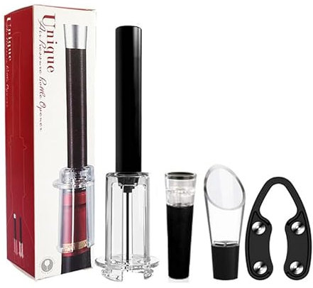 Toothbace Tire Bouchon,Tire-Bouchon à Pression d'air, avec Verseur pour Le Vin,Bouchon de Vin Décapsuleur à Vin Rouge Outils Ouverture de Bouteille, Portable Vin Accessoire