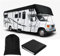 Wohnwagen Wohnmobil Schutzhülle Dachschutz Abdeckung 210D Oxford Gewebe Wohnmobil Top Cover Dachschutz Schwarz (7,5 x 3 m)