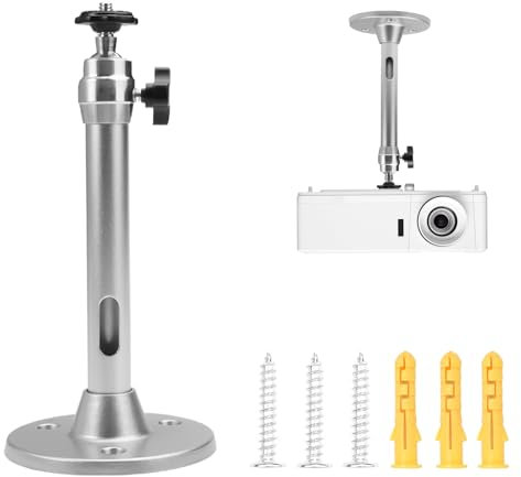 EXIN DEHCEN Deckenhalterung Beamer 18cm, Universelle Aluminium Beamerhalterung 360° Drehbar, Wandhalterung Beamer Mini Beamer Halterung für Mini Projektor,Digitalkamera,Camcorder,üBerwachungsgeräte