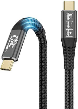 CAKOBLE 40 Gbps USB-Kabel Typ C 1 Meter, USB4-Kabel kompatibel Thunderbolt 4 Kabel Thunderbolt 3, Stromversorgung 8K Video 240 W Charging USB C 4.0 Kabel für Macbook, iPad Pro, Dell XPS und mehr
