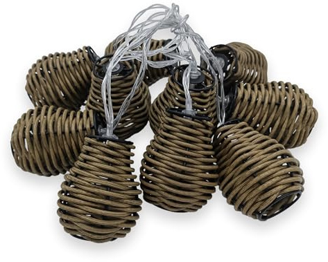 Spetebo LED-rotting ljuskedja varm vit – 10 lysdioder/180 cm – batteridriven dekorativ ljuskedja – kula girlang kedja inomhus dekoration