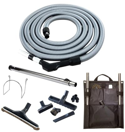 crossvac Set di tubi On/Off per aspirapolvere centrale con tubo di aspirazione e accessori, adatto per molte marche e produttori (7,5 m Comfort)
