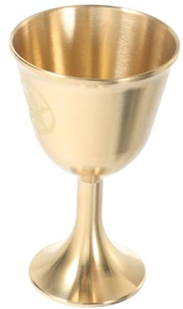 BUGUUYO Cáliz De Latón Con Pentagrama Vaso Medieval Para Ceremonias Paganas y Wiccanos Copa Europea Para Altar Decorativa y Resistente Para Adoración y Rituales Espirituales