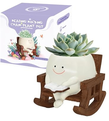 yiilead Blumentopf mit Smiley-Gesicht