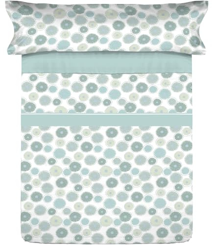 Donegal Collections Juego de Sabanas Cama 150 - Juego de Sabanas 150x190 Levls Aqua - Ropa de Cama 3 Piezas Incluye Sabana Bajera, Sabana Encimera y Funda de Almohada - Microfibra Extra Suave
