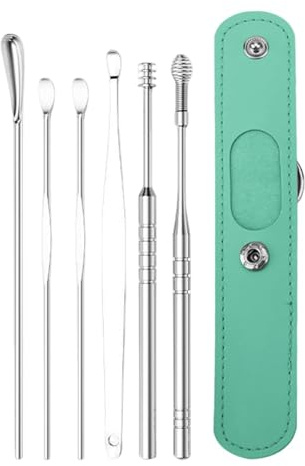 Kit de Nettoyage Oreille - Outil d'élimination du Cérumen pour Chiens et Hommes, Nettoyant Oreille Acier Inoxydable, Nettoyeur Oreille Électrique avec Spray & Aspirateur, Kit Complet pour