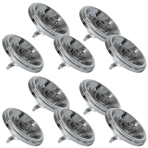 NCC-Licht 10 x Reflector AR111 100W G53 12V luz blanca cálida 2800K, regulable, foco con ángulo de haz de 40°