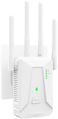 Susmnan Ripetitore WiFi Potente per Casa, WiFi Extender 300Mbps, 2.4GHz Velocità Single Band, 4 Antenne, 2 porte LAN, Compatibile con tutti i box Internet con porta Ethernet, Bianco