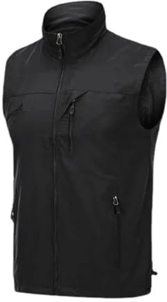 LuoAXINN Chaleco de Ciclismo Chaqueta de Ciclismo, Chaleco Cortavientos for Bicicleta, for Deportes al Aire Libre, for, sin Mangas, Impermeable, Ropa(Black,L(57kg-67kg))