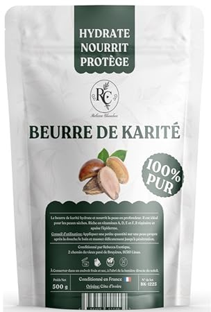 Beurre de Karité Brut 100% Naturel – Hydratation Intense Peau & Cheveux – Bio, Non Raffiné, Nourrissant, Réparateur – Soin Corps, Visage, Cheveux – Sans Additifs – 250g