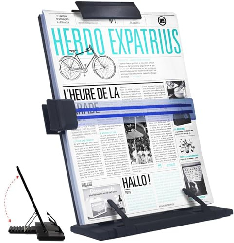 Barelove Document Holder Paper Stand with 7 Adjustable Positions, Black Metal Paper Holder Stand for Desk When Typing for Reading A4 Letter, Books, Music Sheet, Receipts, Textbooks