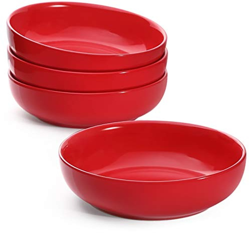 LE TAUCI 45oz / 1330 ml djupa porslinspasta skålar set med 4, stor