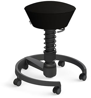 aeris Swopper Air – Ergonomischer Hocker mit extra weicher Polsterung – Bürohocker höhenverstellbar mit Rollen –Sitzhocker für einen gesunden Rücken, Feder Standard