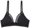 Athena Damen Soutien-Gorge Femme Tulle-Triangle Sans Armatures-Microfibre Ultra Douce, Respirante et Extensible-Style Graphique BH, Halbtransparent, Schwarz, XL