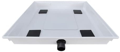 W71-3 Bodenwanne für Waschmaschinen und Trockner inklusive 4 anti Vibrations-Pads und DN-50 Anschlußstutzen