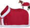 Hperu Weihnachtskostüme, Pferdedecke Weihnachten rote Pferdblätter weiche Fleece Decke warme Winterpferddecke mit weißen Kunstpelzen Kante für Weihnachtspferd