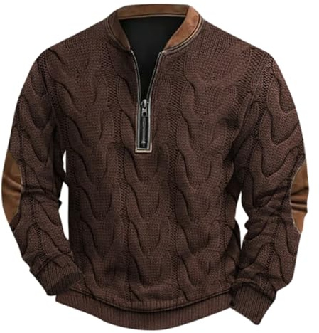 Maglione da Nonno Felpa Uomo Fantasia Maglione Sottogiacca Uomo Maglione Norvegese Uomo Lana Giacche per Temperature sotto Zero Uomo Felpa Uomo con Cerniera Maglie con Zip Uomo Giacche Belle Uomo