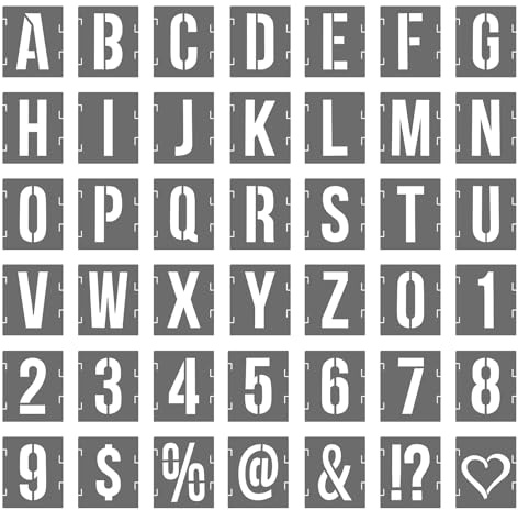 PATIKIL 6 Inch Numbers Craft Stencils, 42 Pcs Letter Stencils Alphabet Interlocking Stencil Kit for Painting on Wall, Wood, Fabric