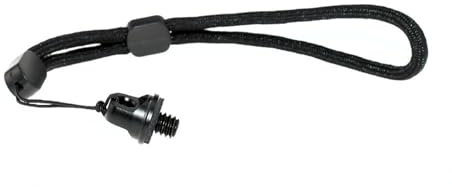 Cinturino da polso per fotocamera, regolabile con vite da 1/4, cordino intrecciato a mano, tracolla fotografica, Nero