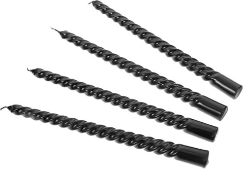 Cabilock 4 Candele Filettate A Stelo Lungo Conica A Spirale Nera Candele Carillon Candele Coniche Sottili Candele Coniche Nere Molto Alte Verde Acqua Decorazioni Per La Tavola Di