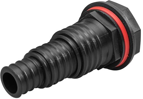 Multi sized stepped connectors with nut and washer,ideal for garden water butts,ponds and tanks (fits 20,25,32mm pipe (33mm hole))