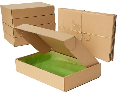 Cajas Carton Pequeñas para Envios 10Pcs | Caja Cartón Regalo | Cajas para Envios de Paquetes | Embalaje para Envíos | Packing Boxes | Cajas de Carton para Mudanzas | Cardboard Boxes 25x16x7cm