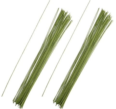 Luxshiny 50 Fili Verdi da Fiorista in Ferro Rivestiti di Carta Flessibili per Steli di Fiori Artificiali, 50 Pezzi per Decorazioni Floreali e Feste a Casa