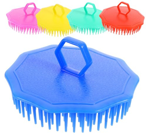 SWETRACE Set 5 Pezzi Spazzola per Shampoo in Plastico per Massaggio del Capelluto e Districante Chioma, per Salone e Uso Quotidiano Colore Casuale