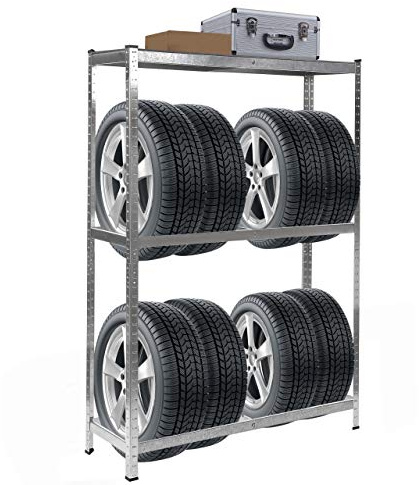 Mendler Reifenregal HWC-E36, Reifenständer Lagerregal Schwerlastregal, Tragkraft bis 795kg verzinkt 180x120x40cm