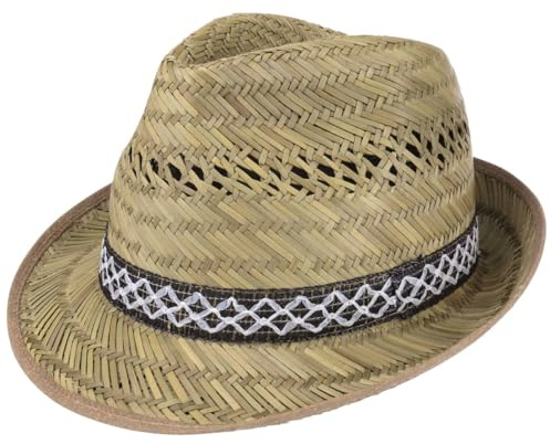 Lipodo Skördearbetare Stråhatt Damer/Herrar/Barn - Made in Italy semesterhatt stråhattar solhatt med kantband Vår-sommar Sommar
