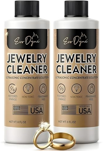 Ultrasonic Jewelry Cleaner Solution (16oz) Concentrated Jewelry Cleaner for Diamonds, Gold, Silver & More | Compatible with Ultrasonic Machine (s) - Made in USA