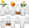 Glasvase, Knospenvase, kleine Vintage-Blumenvase, kleine Vintage-Blumenvase für Blumenarrangements, dekorativer Tafelaufsatz, Tischdekoration, Zuhause, Hochzeit, Party, 12 Stück