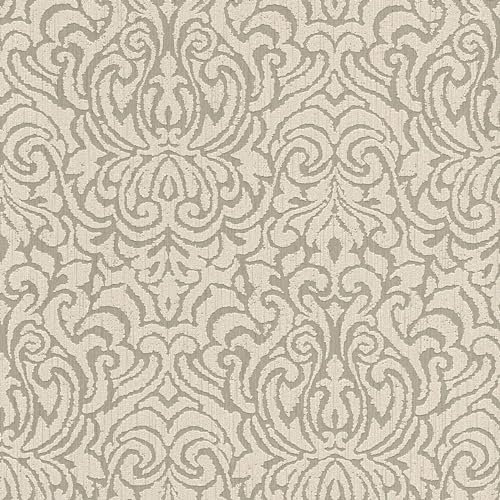 Profhome Textiloptik Tapete 961931-GU Textiltapete beige braun 0,53 m x 10,05 m / 5,33 m2