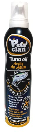 Pets Clan Aceite de Atún Salvaje Premium | 100% Natural | Suplemento Omega 3 6 DHA para Perros, Gatos.