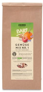 GRAU – das Original – Trockengemüsemischung mit Obst zum BARFen für Hunde - Mischung Nr. 1, 1er Pack (1 x 500 g), Ergänzungsfuttermittel für Hunde