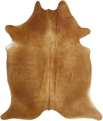-Luxor- Living alfombra de Piel de Vaca auténtica – Natural para atmósfericas viviendas realistas – Alfombra de Pelo – Aprox. 160 x 240 cm marrón Liso