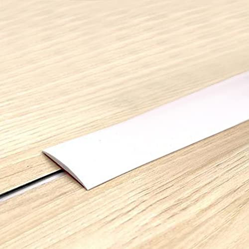 Übergangsprofil Selbstklebend PVC Abdeckleisten, Vinylboden Weiß Flachleiste Flachprofil Profil Rolle, 50mm X 3M Lang Übergangsleiste, Ausgleichsprofil von Fugen oder Übergängen aller Art
