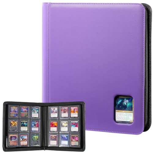 ProCase Top Loader Binder for Cards; Holds 324 Toploaders with 9 Pockets, Toploader Storage for Trading Cards or Sports Cards, Compatible with TCG, MTG in 3x4 Toploaders -Purple