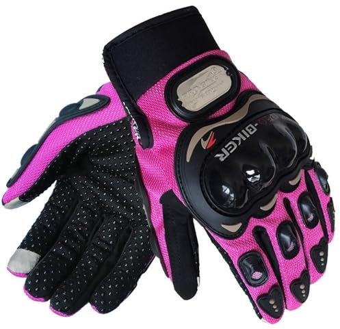 Guantes Moto Guantes rosas for mujer con pantalla táctil for motocicleta, guantes for montar con dedos completos for Motocross, guantes transpirables for verano for bicicleta y ciclismo de montaña Gua