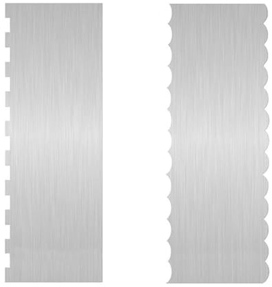 Cake Scraper, 2 PCS Buttercream Smoother, 9 Inch Stainless Steel Cake Edge Scraper for Baking Cakes Cream Kitchen