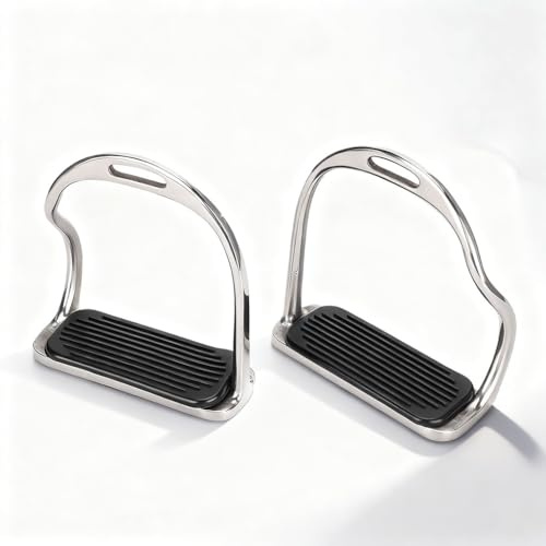 Pyltha Estribo de Acero Inoxidable para Caballos con Almohadilla Antideslizante, Ancho 12cm - Seguridad Mejorada, Fácil Instalación, Equipo de Equitación Durable