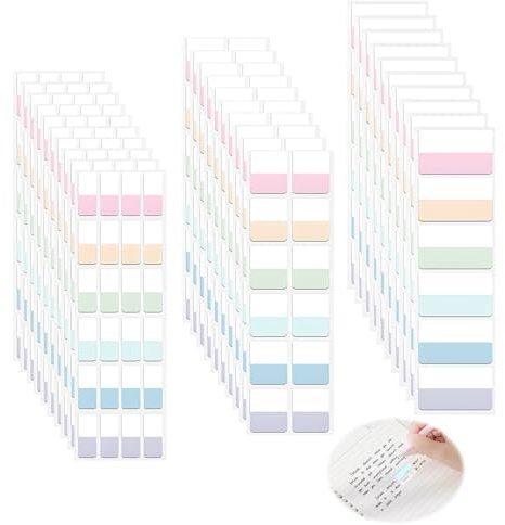 420 Pièces Marque Page Adhesif Transparent Onglets d'Index Repositionnables, Notes Autocollantes Pastel pour Annotation Livre et Bible, Marqueurs de Page Imperméables Écriture Fluide pour Bureau École