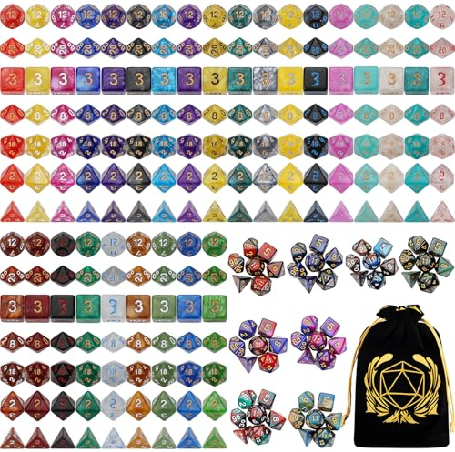 Coyeekn DND Dice Sets - 35 X 7 (245pcs) Polyhedral Dice for Dungeons and Dragons, RPG D&D Dice Role Playing Table Game, with a Large Drawstring Bag