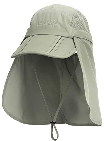 WANYING Unisex Cappello Safari Cappello da Sole con Protezione del Collo Anti UV Berretto di Baseball per Accamparsi All'aperto - Verde Esercito