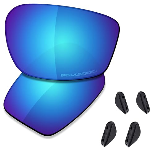 SAUCER Lentes de repuesto prémium y kits de goma para Oakley Chainlink OO9247 | Chainlink Asian Fit OO9252 Gafas de sol de alta defensa - Azul glaciar polarizado