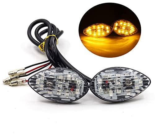 YnGia 2PCS Indicatori Moto Moto da Incasso LED Indicatori di direzione Luce, Ambra Moto Indicatore Lampada Anteriore Posteriore Indicatore di Direzione Luce